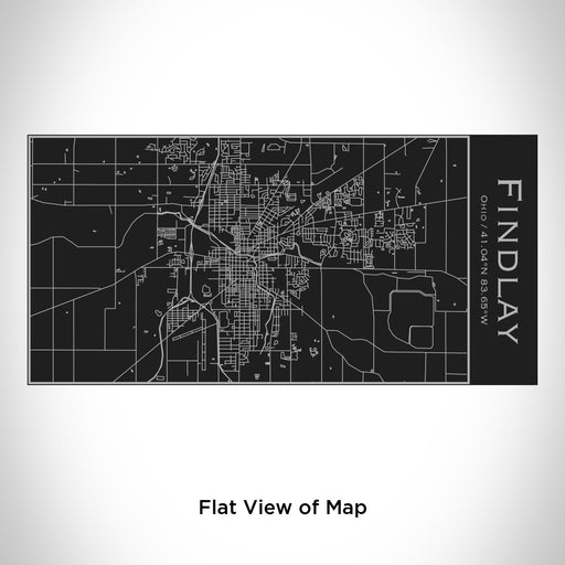 Rendered View of Findlay Ohio Map Engraving on 17oz Stainless Steel Insulated Cola Bottle in Black