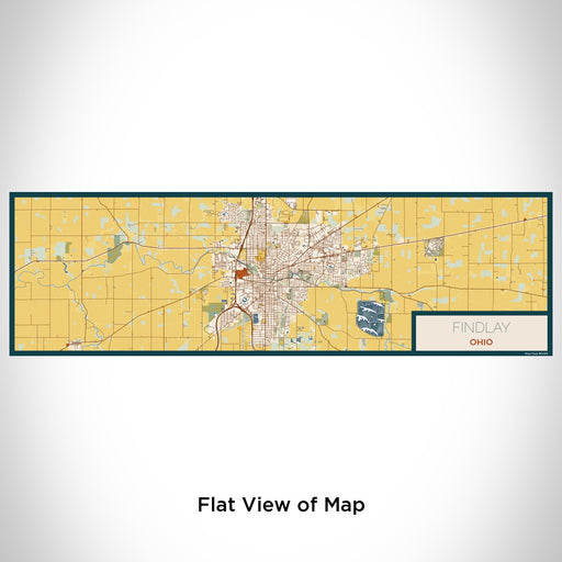 Flat View of Map Custom Findlay Ohio Map Enamel Mug in Woodblock