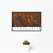 12x18 Finger Lakes New York Map Print Landscape Orientation in Ember Style With Small Cactus Plant in White Planter