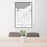 24x36 Finger Lakes New York Map Print Portrait Orientation in Classic Style Behind 2 Chairs Table and Potted Plant