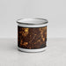 Front View Custom Fishers Indiana Map Enamel Mug in Ember