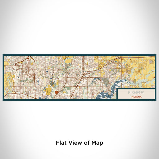 Flat View of Map Custom Fishers Indiana Map Enamel Mug in Woodblock