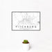 12x18 Fitchburg Massachusetts Map Print Landscape Orientation in Classic Style With Small Cactus Plant in White Planter