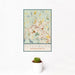 12x18 Fitchburg Massachusetts Map Print Portrait Orientation in Woodblock Style With Small Cactus Plant in White Planter