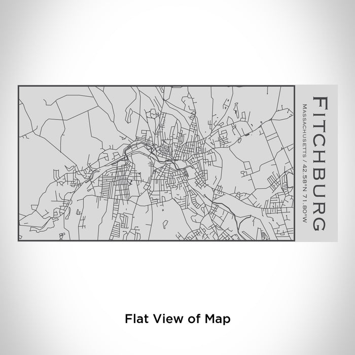 Rendered View of Fitchburg Massachusetts Map Engraving on 17oz Stainless Steel Insulated Cola Bottle