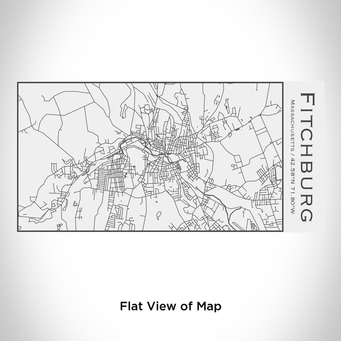 Rendered View of Fitchburg Massachusetts Map Engraving on 17oz Stainless Steel Insulated Cola Bottle in White