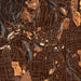 Fitchburg Massachusetts Map Print in Ember Style Zoomed In Close Up Showing Details