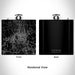 Rendered View of Fitchburg Massachusetts Map Engraving on 6oz Stainless Steel Flask in Black