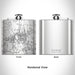 Rendered View of Fitchburg Massachusetts Map Engraving on 6oz Stainless Steel Flask