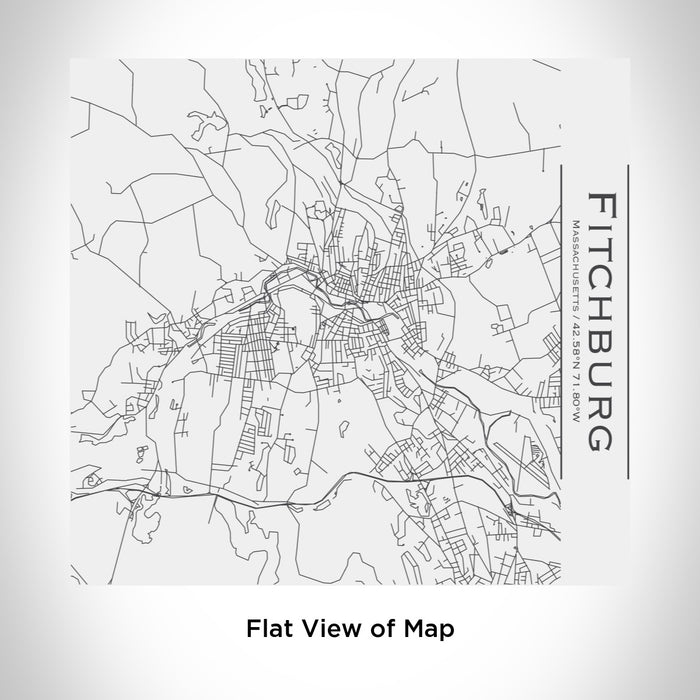 Rendered View of Fitchburg Massachusetts Map Engraving on 17oz Stainless Steel Insulated Tumbler in White