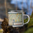 Right View Custom Fitchburg Massachusetts Map Enamel Mug in Woodblock on Grass With Trees in Background