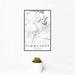 12x18 Flagstaff Arizona Map Print Portrait Orientation in Classic Style With Small Cactus Plant in White Planter