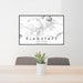 24x36 Flagstaff Arizona Map Print Landscape Orientation in Classic Style Behind 2 Chairs Table and Potted Plant