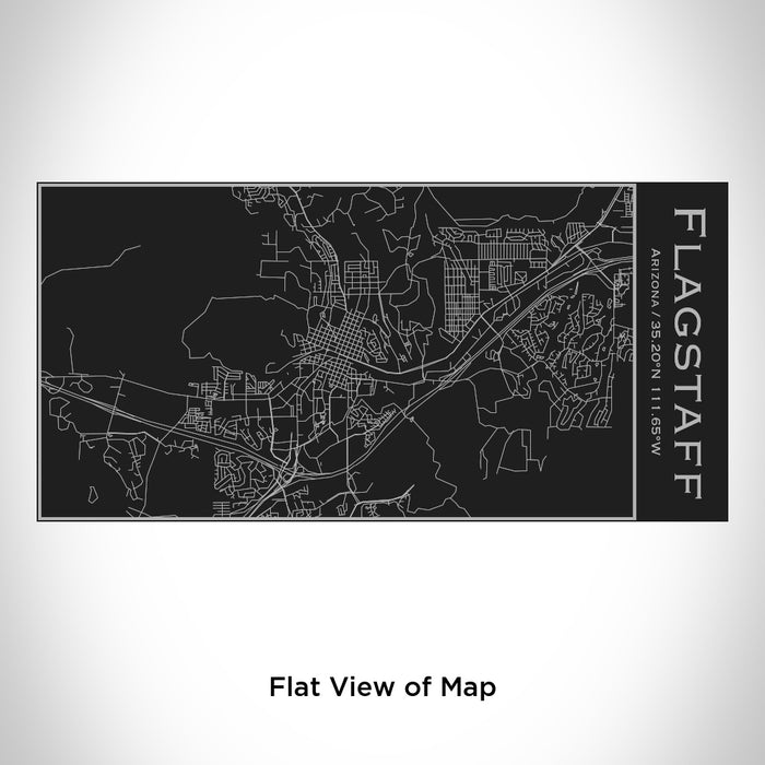 Rendered View of Flagstaff Arizona Map Engraving on 17oz Stainless Steel Insulated Cola Bottle in Black