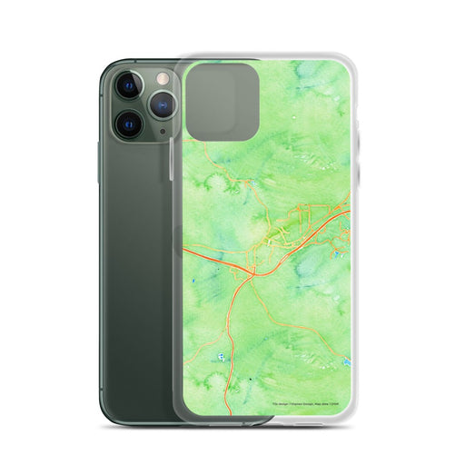 Custom Flagstaff Arizona Map Phone Case in Watercolor on Table with Laptop and Plant
