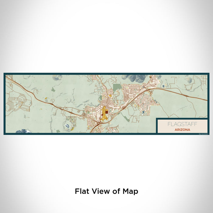 Flat View of Map Custom Flagstaff Arizona Map Enamel Mug in Woodblock