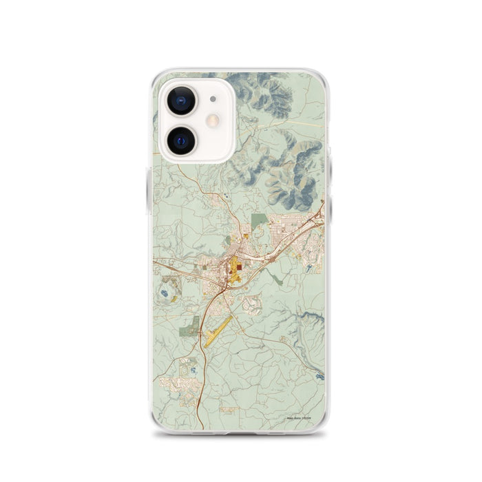 Custom Flagstaff Arizona Map iPhone 12 Phone Case in Woodblock