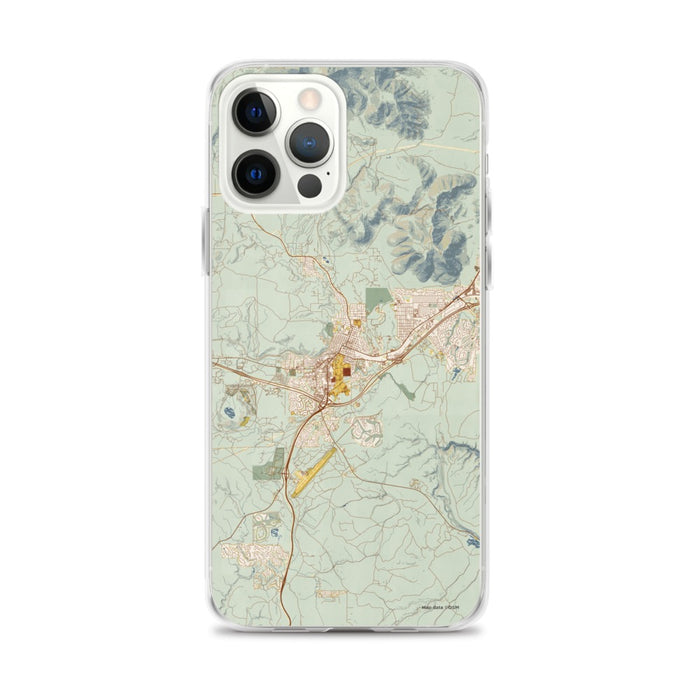 Custom Flagstaff Arizona Map iPhone 12 Pro Max Phone Case in Woodblock