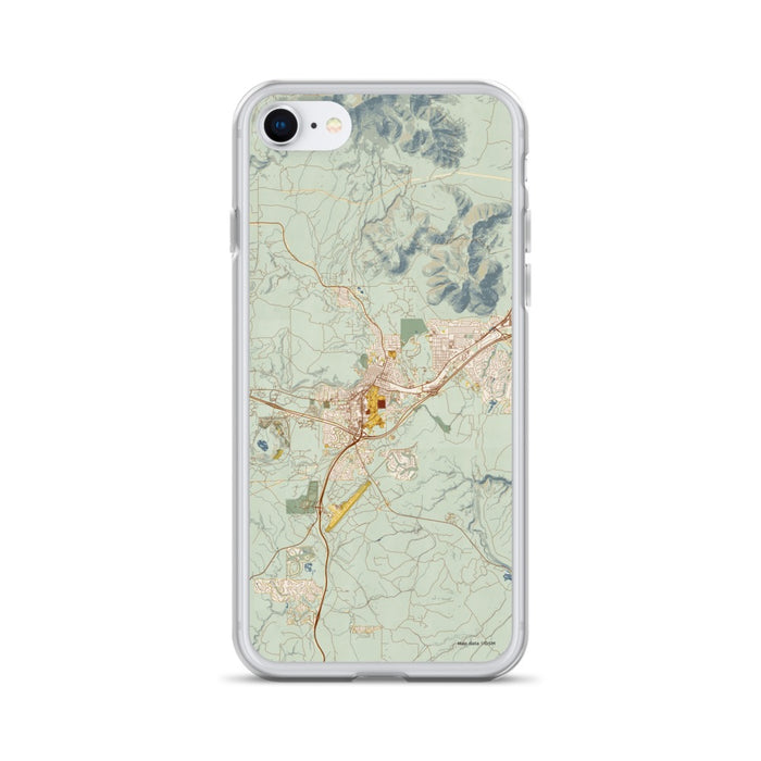Custom Flagstaff Arizona Map iPhone SE Phone Case in Woodblock