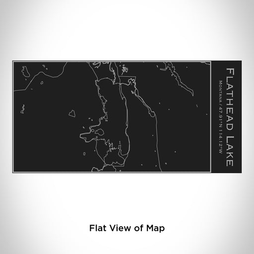 Rendered View of Flathead Lake Montana Map Engraving on 17oz Stainless Steel Insulated Cola Bottle in Black