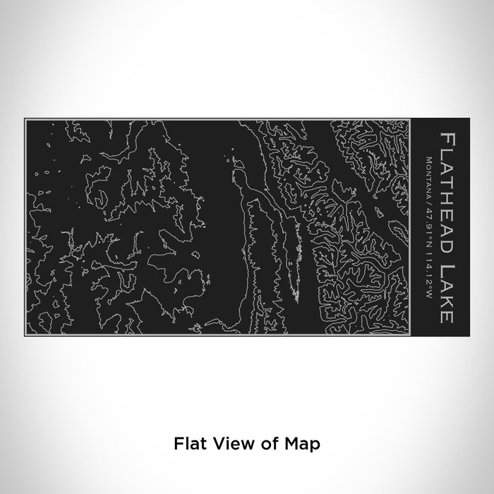 Rendered View of Flathead Lake Montana Map Engraving on 17oz Stainless Steel Insulated Cola Bottle in Black
