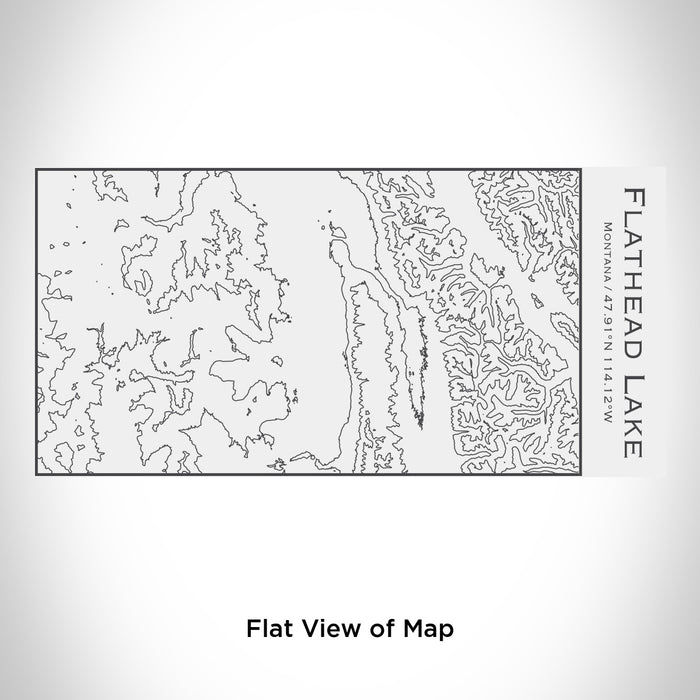 Rendered View of Flathead Lake Montana Map Engraving on 17oz Stainless Steel Insulated Cola Bottle in White