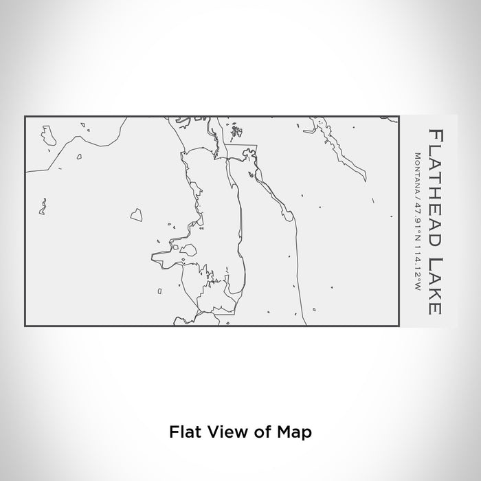 Rendered View of Flathead Lake Montana Map Engraving on 17oz Stainless Steel Insulated Cola Bottle in White