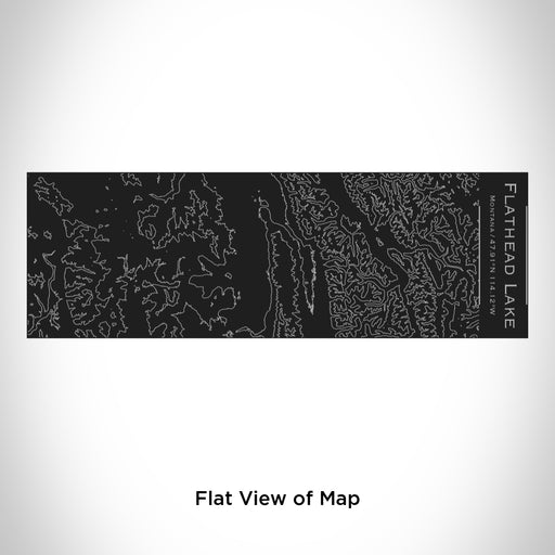 Rendered View of Flathead Lake Montana Map Engraving on 10oz Stainless Steel Insulated Cup with Sliding Lid in Black