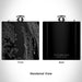 Rendered View of Flathead Lake Montana Map Engraving on 6oz Stainless Steel Flask in Black