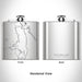 Rendered View of Flathead Lake Montana Map Engraving on 6oz Stainless Steel Flask
