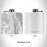 Rendered View of Flathead Lake Montana Map Engraving on 6oz Stainless Steel Flask in White