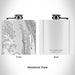 Rendered View of Flathead Lake Montana Map Engraving on 6oz Stainless Steel Flask in White