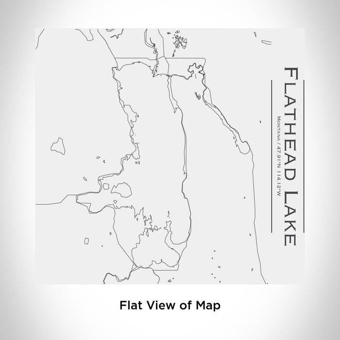 Rendered View of Flathead Lake Montana Map Engraving on 17oz Stainless Steel Insulated Tumbler in White