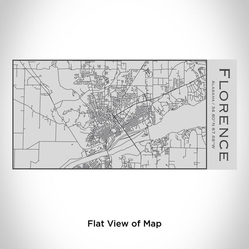 Rendered View of Florence Alabama Map Engraving on 17oz Stainless Steel Insulated Cola Bottle