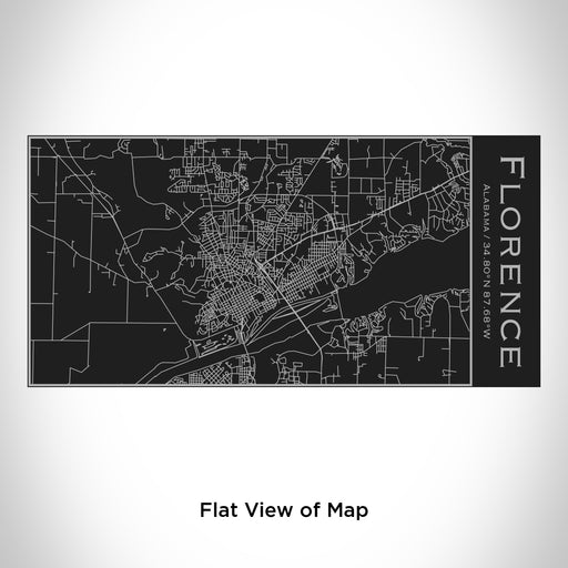 Rendered View of Florence Alabama Map Engraving on 17oz Stainless Steel Insulated Cola Bottle in Black