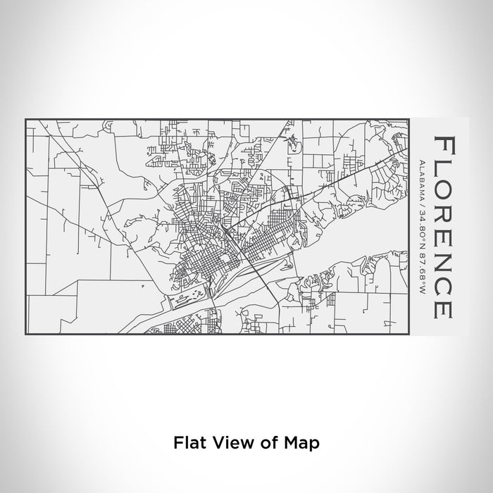 Rendered View of Florence Alabama Map Engraving on 17oz Stainless Steel Insulated Cola Bottle in White