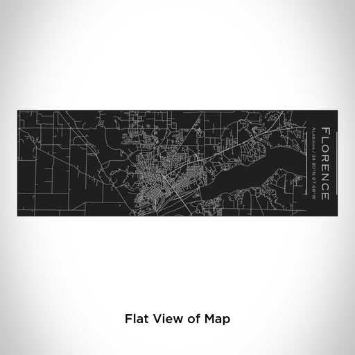 Rendered View of Florence Alabama Map Engraving on 10oz Stainless Steel Insulated Cup with Sliding Lid in Black