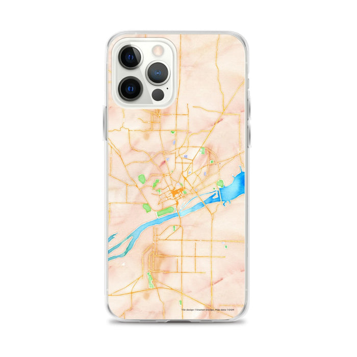 Custom Florence Alabama Map iPhone 12 Pro Max Phone Case in Watercolor