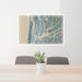 24x36 Florence Oregon Map Print Lanscape Orientation in Afternoon Style Behind 2 Chairs Table and Potted Plant
