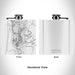 Rendered View of Florence Oregon Map Engraving on 6oz Stainless Steel Flask in White