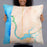 Person holding 22x22 Custom Florence Oregon Map Throw Pillow in Watercolor
