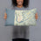 Person holding 20x12 Custom Florence Oregon Map Throw Pillow in Woodblock