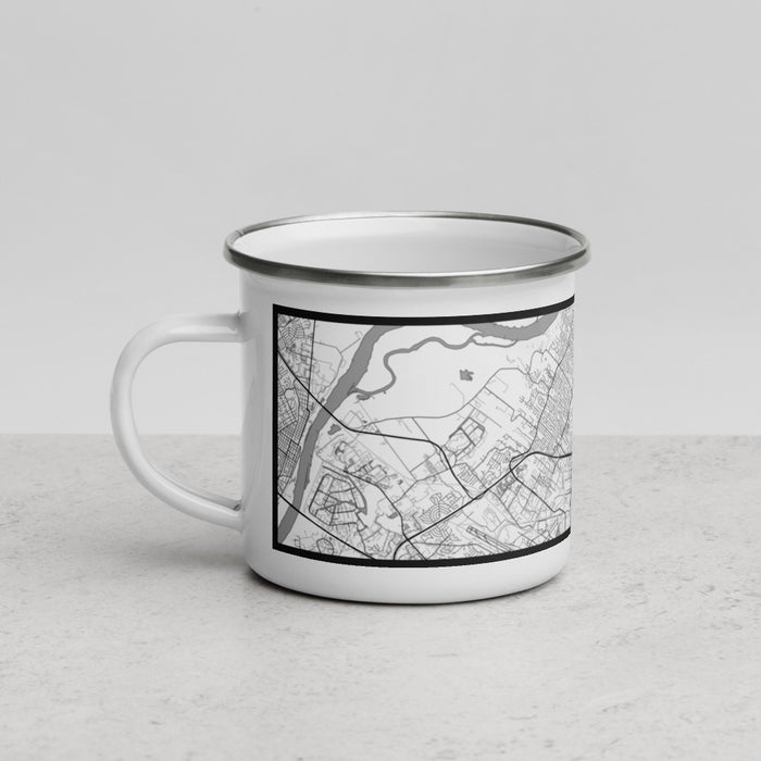 Left View Custom Florissant Missouri Map Enamel Mug in Classic