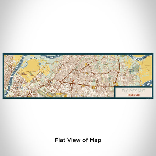 Flat View of Map Custom Florissant Missouri Map Enamel Mug in Woodblock