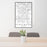24x36 Flossmoor Illinois Map Print Portrait Orientation in Classic Style Behind 2 Chairs Table and Potted Plant