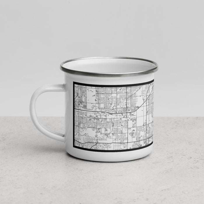 Left View Custom Flossmoor Illinois Map Enamel Mug in Classic