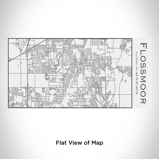 Rendered View of Flossmoor Illinois Map Engraving on 17oz Stainless Steel Insulated Cola Bottle in White