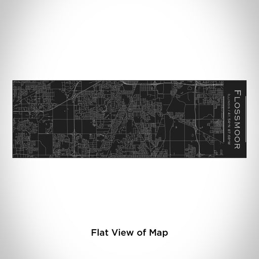 Rendered View of Flossmoor Illinois Map Engraving on 10oz Stainless Steel Insulated Cup with Sliding Lid in Black