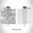 Rendered View of Flossmoor Illinois Map Engraving on 6oz Stainless Steel Flask in White
