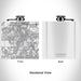 Rendered View of Flossmoor Illinois Map Engraving on 6oz Stainless Steel Flask in White